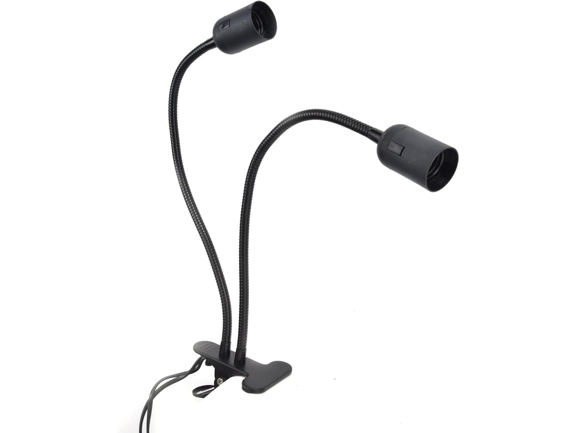 Soquete De Mesa Com Braço Articulado Duplo Ajustável E27/e26 Preto, Com Ajuste De 360 Graus Para Lâm Gokoco