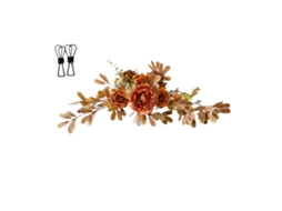 Placa de Boas-vindas com Flores para Casamento, Decoração Floral de Parede, Tecido de Seda 60x25cm LAXISCREED