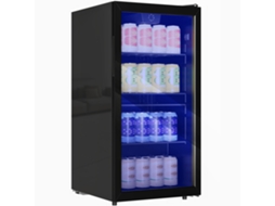 Geladeira de Bebidas S/MARCA, 93 L, 115 Latas, Porta de Vidro, Prateleiras Ajustáveis, Iluminação Led, Preto