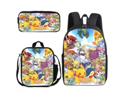 Conjunto De Mochila Infantil De Três Peças Com Estampa De Fada: Mochila + Mochila De Viagem Diagonal + Estojo, Modelo 11