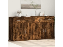 Vidaxl Aparadores 2 Pcs 79x38x80 Cm Derivados Madeira Carvalho Fumado