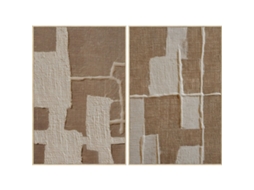 Pintura Home Esprit Branco Bege Escandinavo 82,5 X 4,5 X 122,5 Cm (2 Unidades)