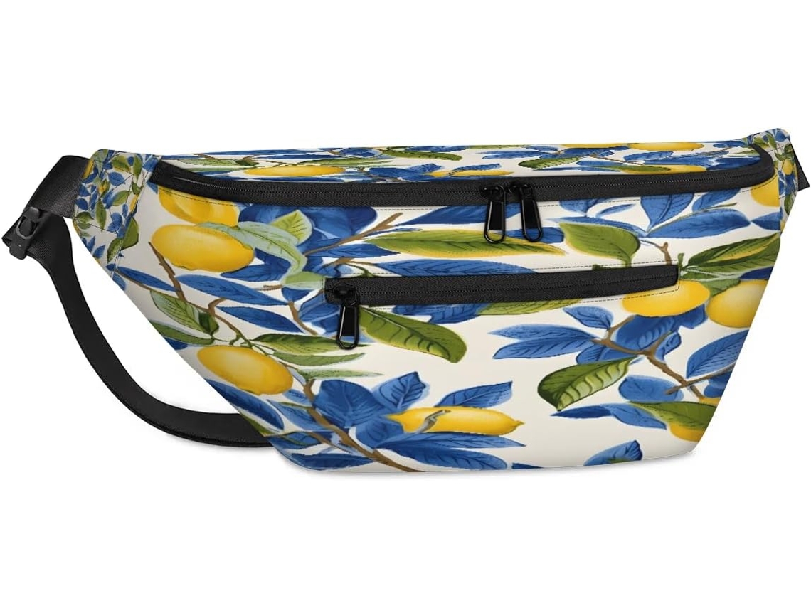 Bolsa de Ombro Unissex Leaves Tropic Lemon 38 X 25 9 X 19 Cm impermeável