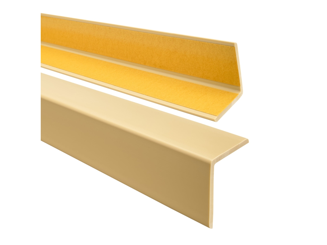Perfil Angular Autoadesivo Quest Pvc 27x27 Mm, L-form, Creme, 110 Cm
