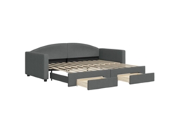 Sofá cama com Gavetão e Gavetas 90x200 Cm Tecido Cinzento escuro MAISON EXCLUSIVE