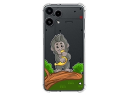 Capa Tumundosmartphone Transparente De Silicone À Prova De Choque Para Nothing Phone 3a Lite 5g Com Estampa De Macaco