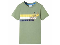 T-shirt De Manga Curta Para Criança Caqui-claro 128