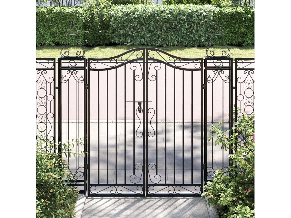 Vidaxl Portão De Jardim 121x8x120 Cm Ferro Forjado Preto
