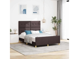 Vidaxl Estrutura da Cama Castanho Escuro 140 X 200 Cm Tecido
