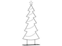Conjunto 1 Árvore De Natal De Metal Vidaxl Preto Aço (150 Cm)