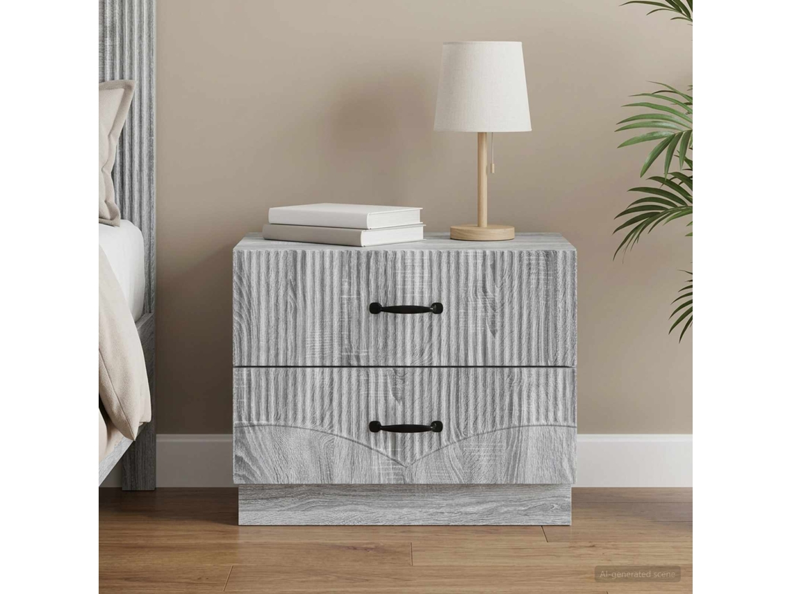 Vidaxl Armário De Cabeceira Sonoma Cinzento 62 X 34,5 X 44,5 Cm