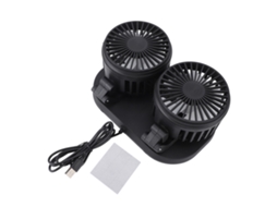Ventilador de Ar Duplo para Carro Usb Painel Preto