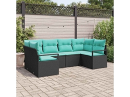 Vidaxl Conjunto De Sofás 6 Unid. Preto