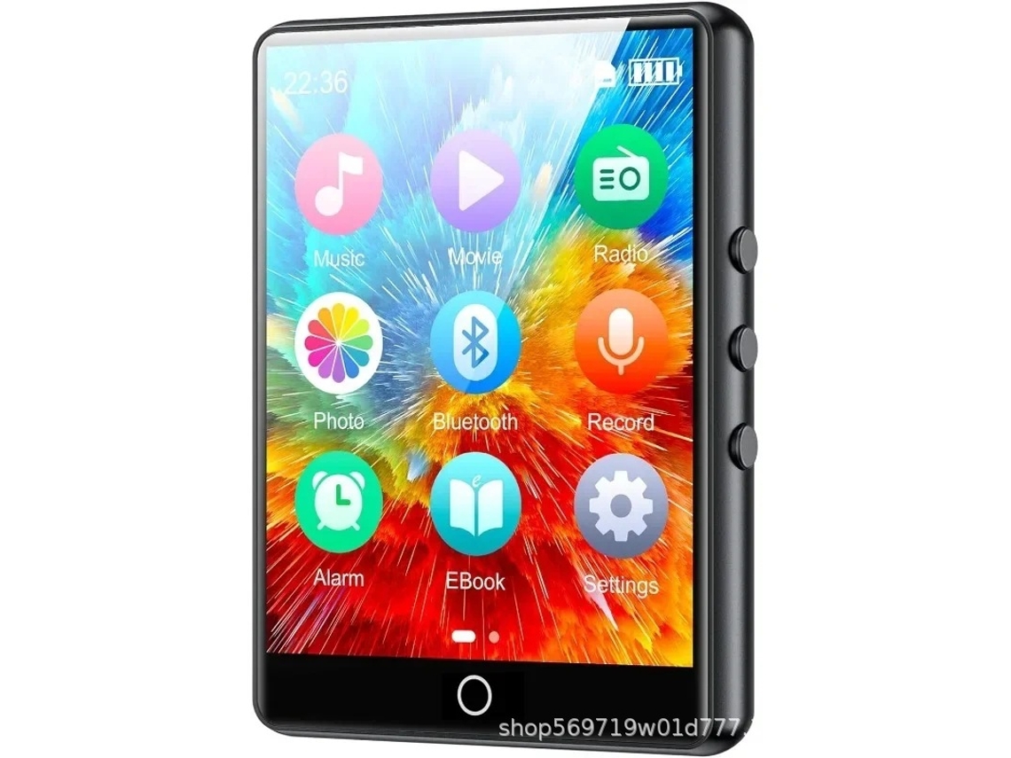 Mini Walkman Hi Fi De 2,8 Polegadas Com Mp3 Player, Tela Touch E Botões, Bluetooth, Mp4 Player Sem Perdas, Preto, 32 Gb Sfushos