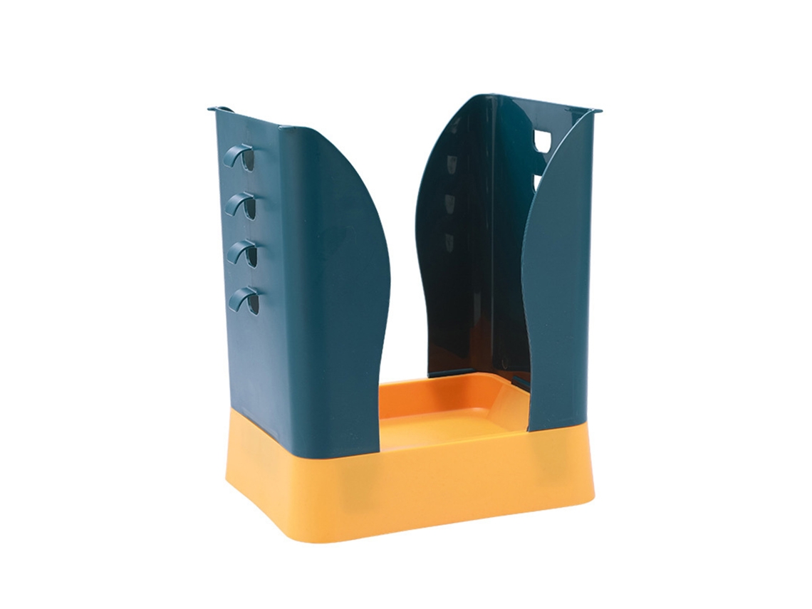 Lixeira Expandível de Plástico com Apoio para Sacos Azul e Amarelo