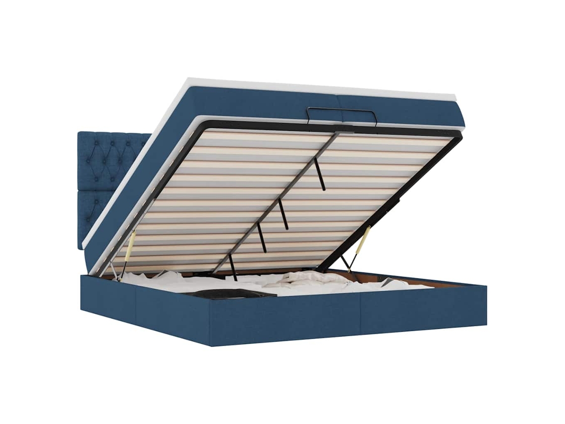 Ottoman Bed, Ottoman Beds Vidaxl Azul Tecido (200 X 200 Cm)
