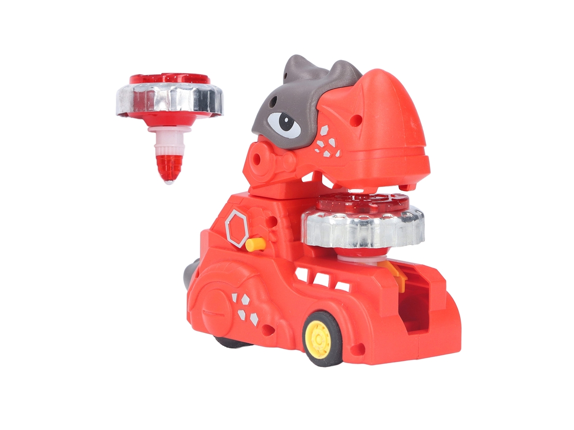 Brinquedo De Dinossauro Transformável Com Luzes E Giróscopo De Liga, Veículo Vermelho, Brinquedo De Carro Transformador Dino