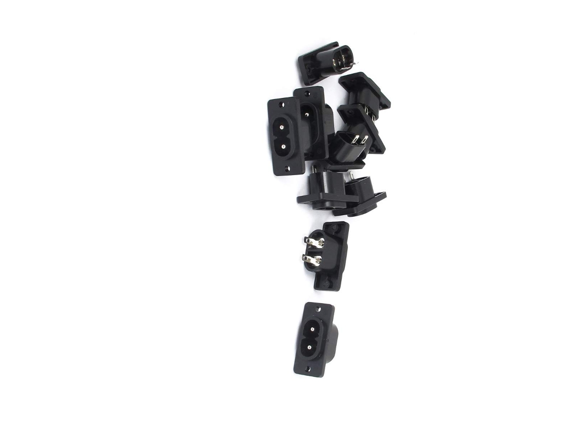 Adaptador de Alimentação de 10 Ac250 V/10 a com 2 Terminais Iec320 C8 Base de Entrada CHABERLU
