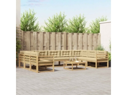Vidaxl Conjunto De Sofás Para Exterior 10 Pcs Branco E Bege