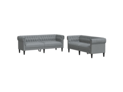 Maison Exclusive - 2 Pcs Conjunto De Sofás Tecido Cinzento-claro