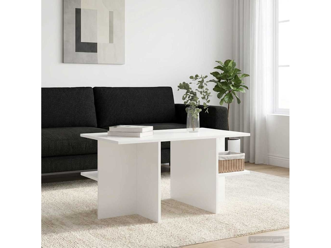 Vidaxl Mesa De Centro Branco 87 X 50 X 45 Cm Madeira Engenheirada