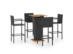 5 Pcs Conjunto de Bar para Jardim Preto MAISON EXCLUSIVE