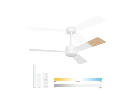 13132wwl Lepus Ventilador De Tecto Branco E Bordo Com Luz Noaton