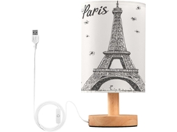 Luminária De Cabeceira Torre Eiffel Com Porta Usb, Sem Necessidade De Lâmpada, Luz Led Quente Para Quarto, Sala De Estar