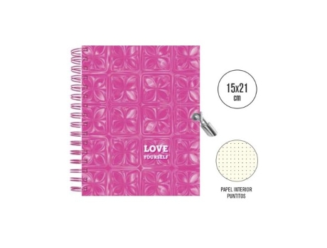 Livro Diario Wire O Con Candado 15x21 Cm Pink Love De Desconocido (espanhol)