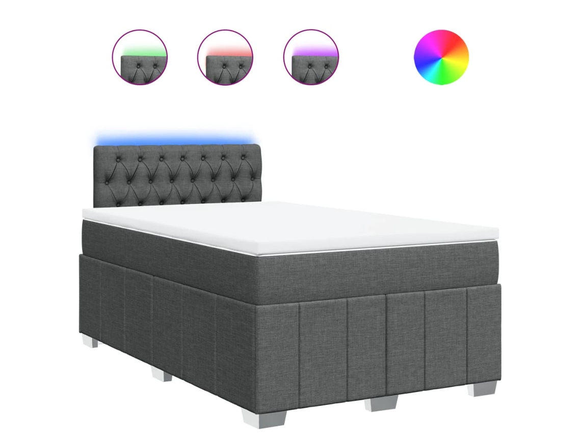 Box Spring Bed, Box Spring Beds Vidaxl Cinzeto Tecido (120 X 200 Cm)