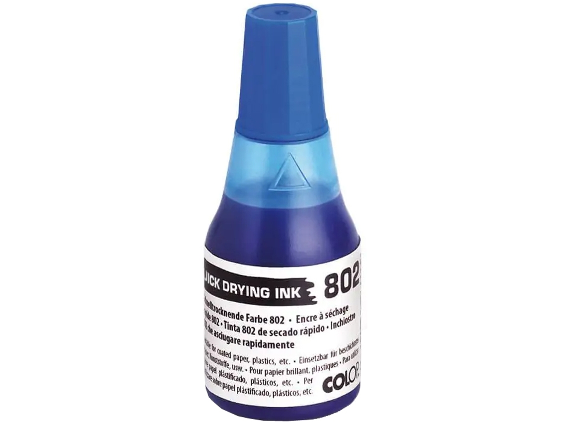 Tinta para Carimbo COLOP 802 Secagem Rápida 25 Ml Azul