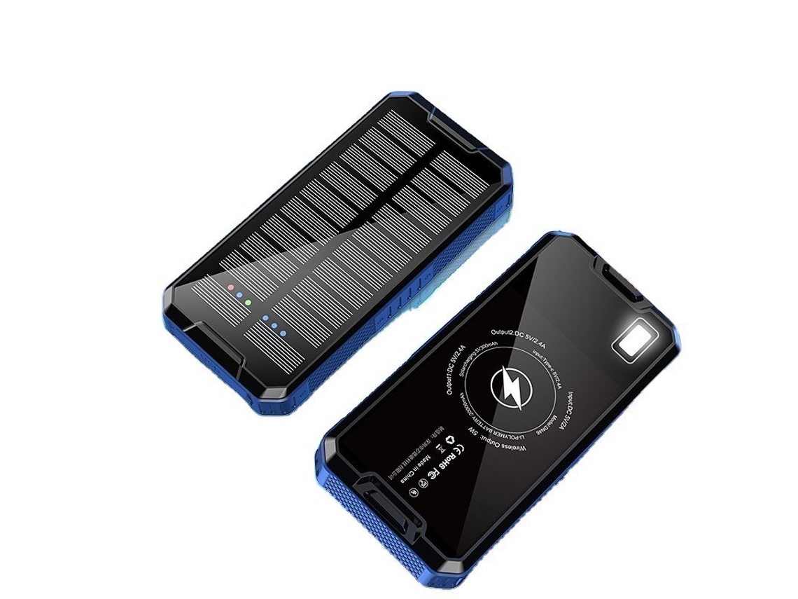 Carregador Banco Energia Sem Portátil Mah Led YIZHOOD à Prova de Água Azul
