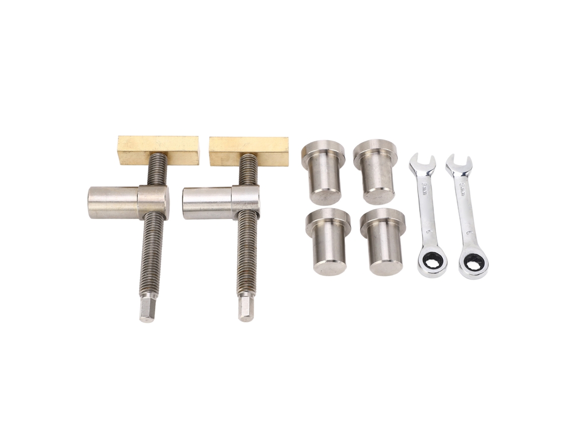 Conjunto de ganchos ajustáveis para mesa de carpintaria bancada aço inoxidável bronze fixação rápida 19mm