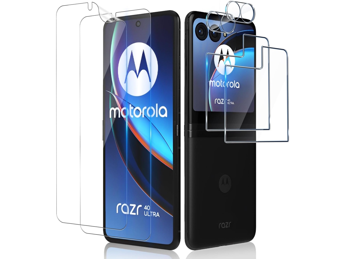 Conjunto de Películas de Ecrã Razr Ultra Traseira Internas Protetoras Flexíveis para Motorola Moto Razr 40 Ultra HONGWE. (2un)