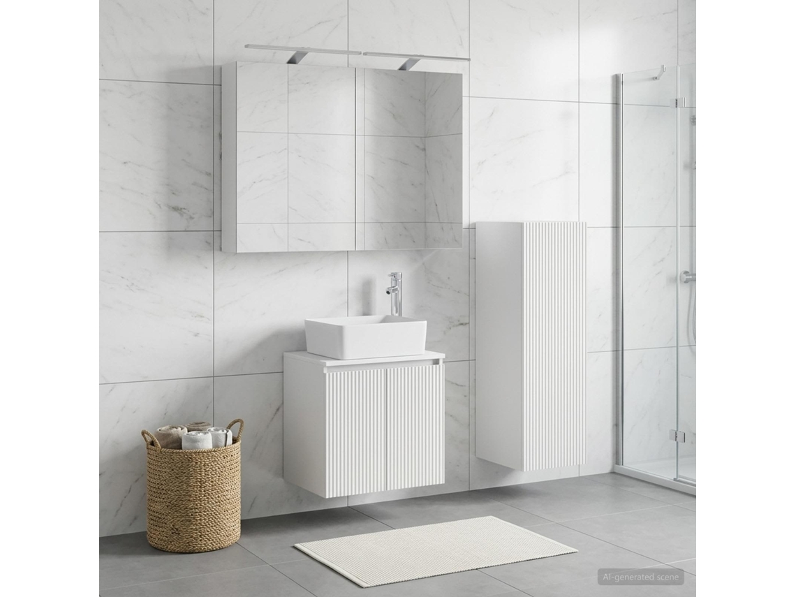 Vidaxl Conjunto De Móveis Para Banheiro 4 Pcs Branco