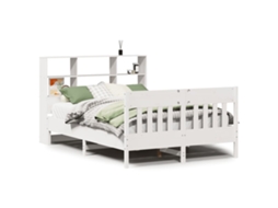 Cama Sem Colchão 160x200 cm Madeira de Pinho Maciça Branco MAISON EXCLUSIVE