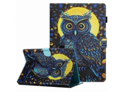 Capa de couro para tablet Webake com padrão pintado e costura