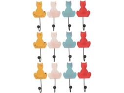 Conjunto De 3 Ganchos Decorativos Para Casacos Com Formato De Gato