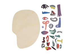 Ats puzzle de Madeira para Crianças 26 Blocos Forma de Rosto Brinquedo Educativo Diy Melhora a Imaginação Emparelhamento Facial