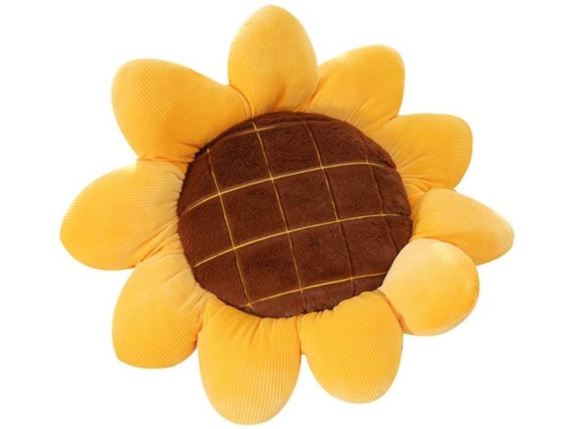 Kussen Dekorativo Para Banco E Cadeira - 50 Cm - Amarelo - Pluma Kussen - Flor De Sol Vloerkussen