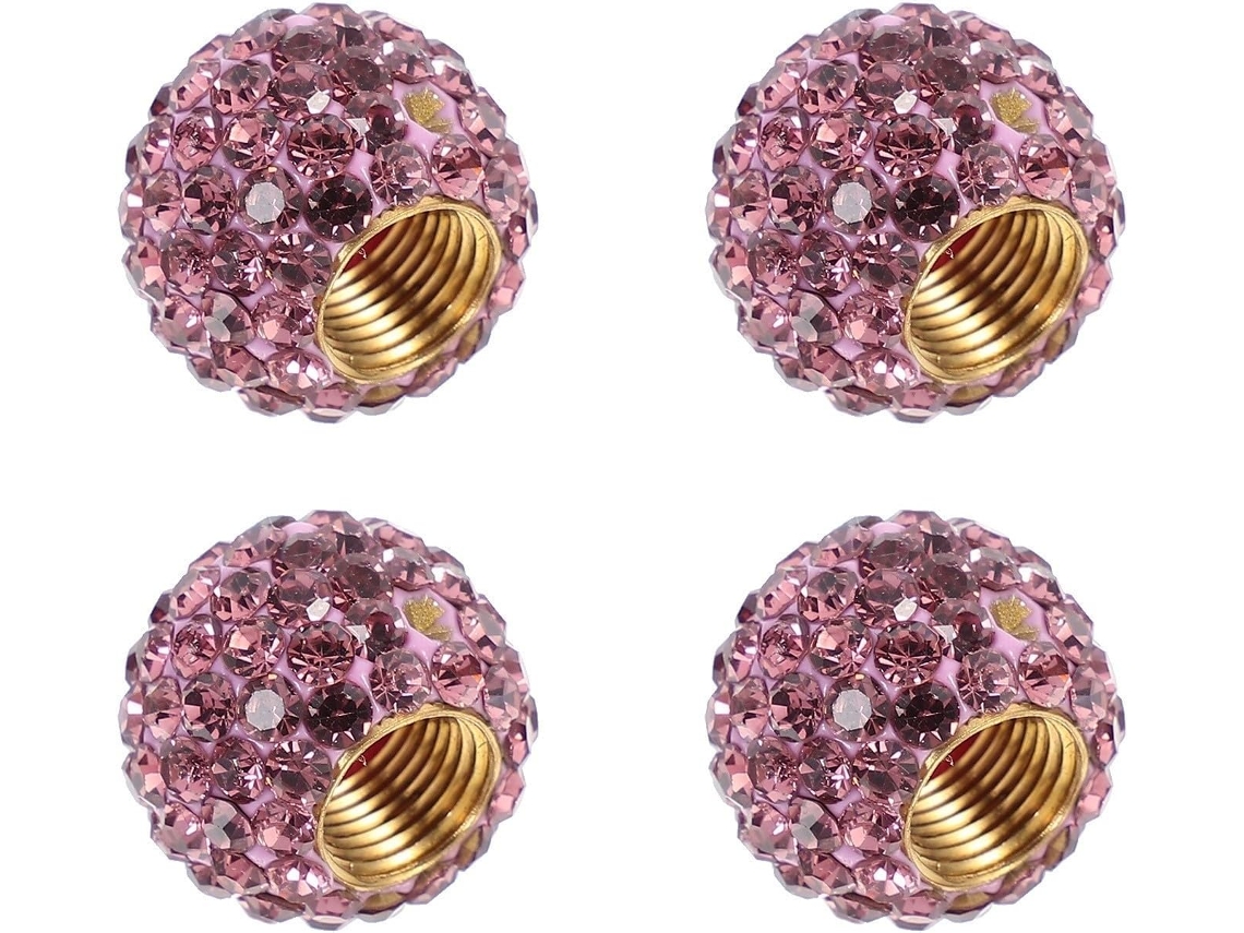 Conjunto de 4 tampas de válvula de pneu de carro em cobre vermelho, design criativo.