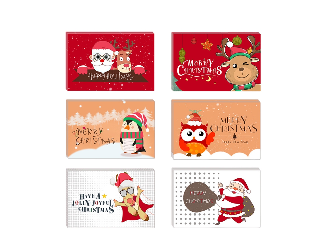 Conjunto de 24 Cartões de Natal Cartões de Saudação com Envelopes e Adesivos NEVEANCE