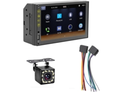 Rádio Automotivo de 7 Polegadas em Abs Preto com Carplay, Tela Sensível Ao Toque Hd Double Din e Android Auto. SFUSHOS