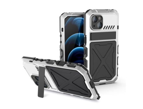 Suporte Casa Para Iphone 14 Plus R-just Silicone Anti-choque Prateado