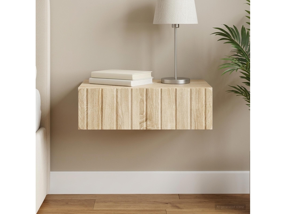 Vidaxl Mesa Lateral De Parede Carvalho Sonoma 59 X 34,5 X 17 Cm
