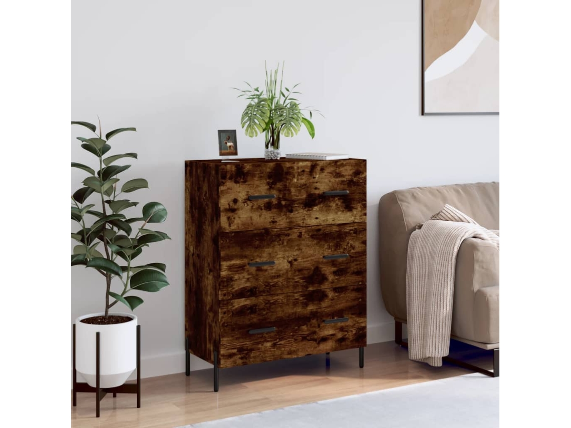 Aparador 69,5x34x90 cm Derivados de la Madera Color Roble Ahumado