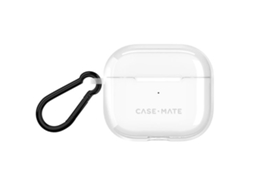 Capa para Airpods 4 Tough com Mosquetão Anti-Riscos Branco Fosco