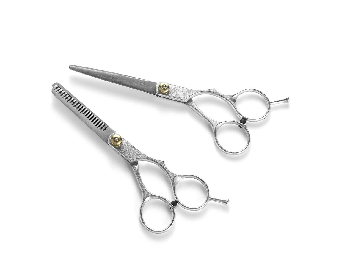 Tesouras De Cabeleireiro Tesouras De Cabelo E Tesouras De Desbaste Conjunto Completo Prata 15 Cm Brilvibera