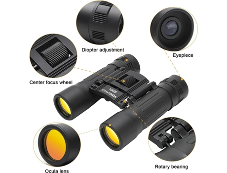 Binóculos pequenos Binóculos Mini Zoom 10x25 Vision. Bolso compacto e leve de 100m/1000m para viagens, caça e esportes COSHANO