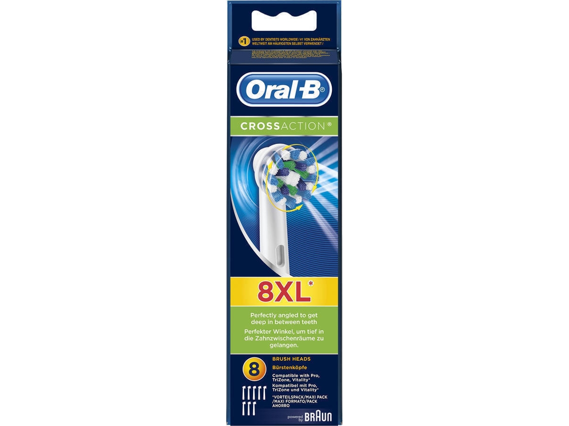 Recarga para Escova de Dentes Elétrica ORAL-B Cross Action 8p (8unidades)